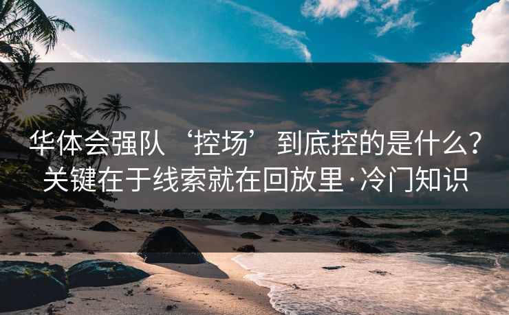 华体会强队‘控场’到底控的是什么？关键在于线索就在回放里·冷门知识